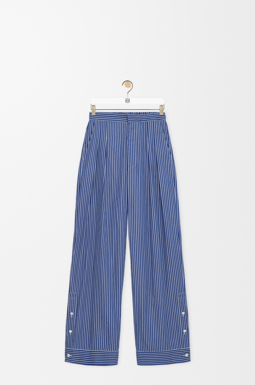 LOEWE Trousers in cotton Navy/White