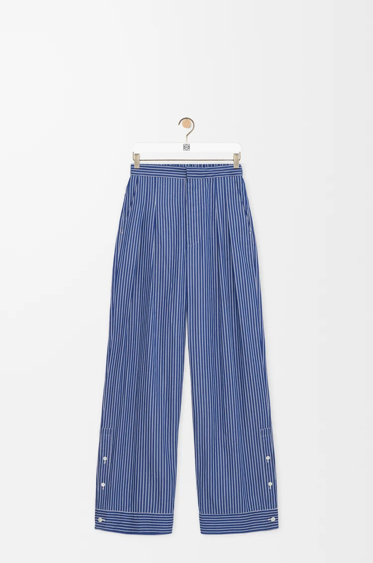 LOEWE Trousers in cotton Navy/White