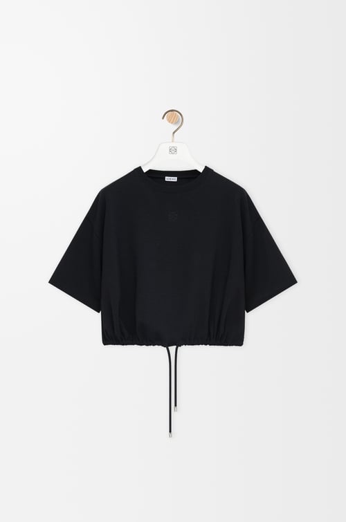 LOEWE Cropped T-shirt in cotton Black