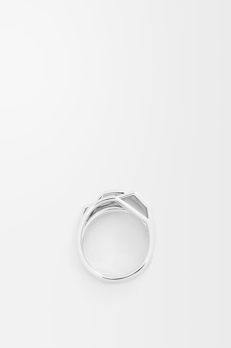 LOEWE Stacked ring in sterling silver and enamel Silver/Blue