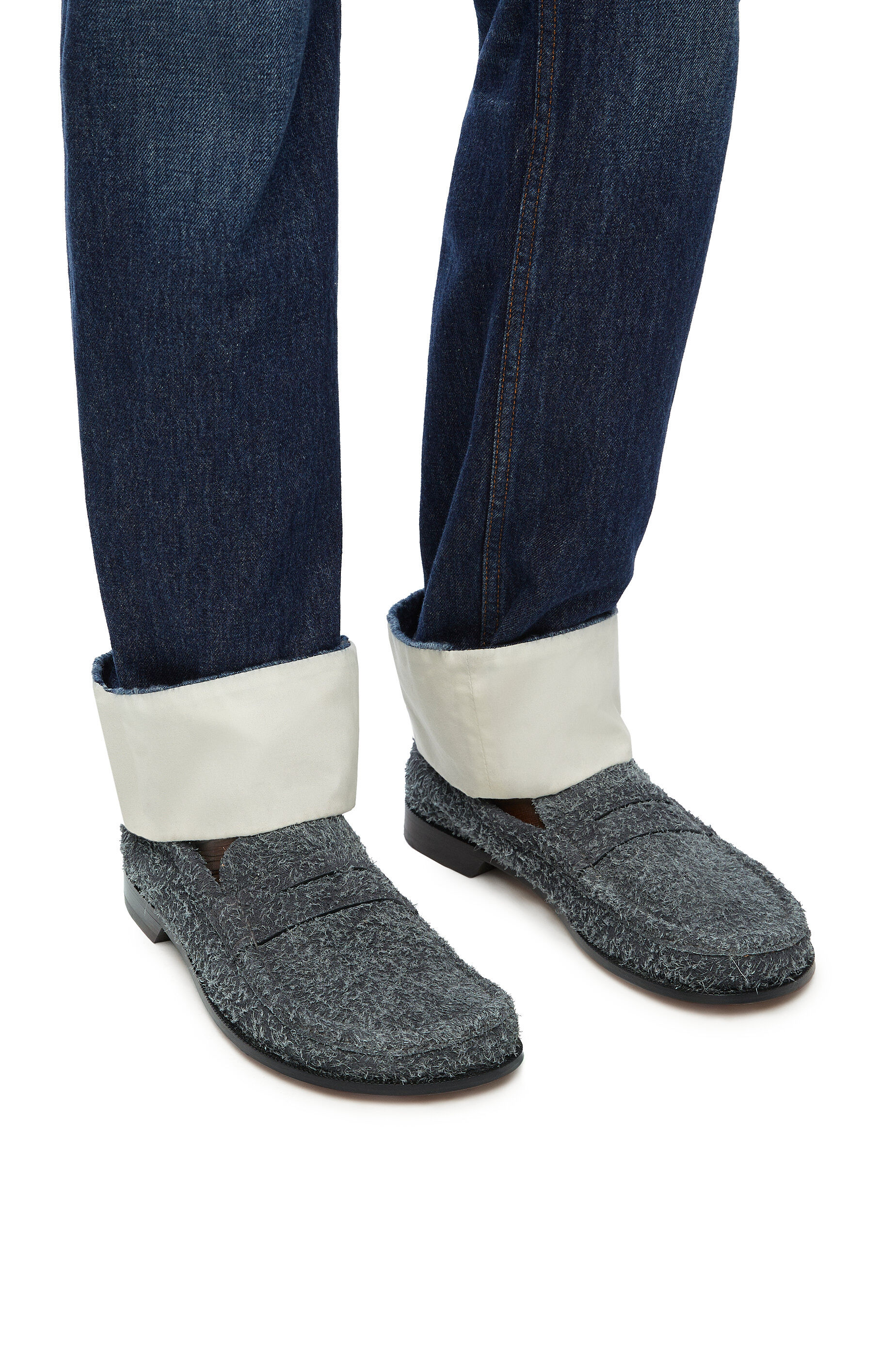 Campo loafer in brushed suede Charcoal LOEWE