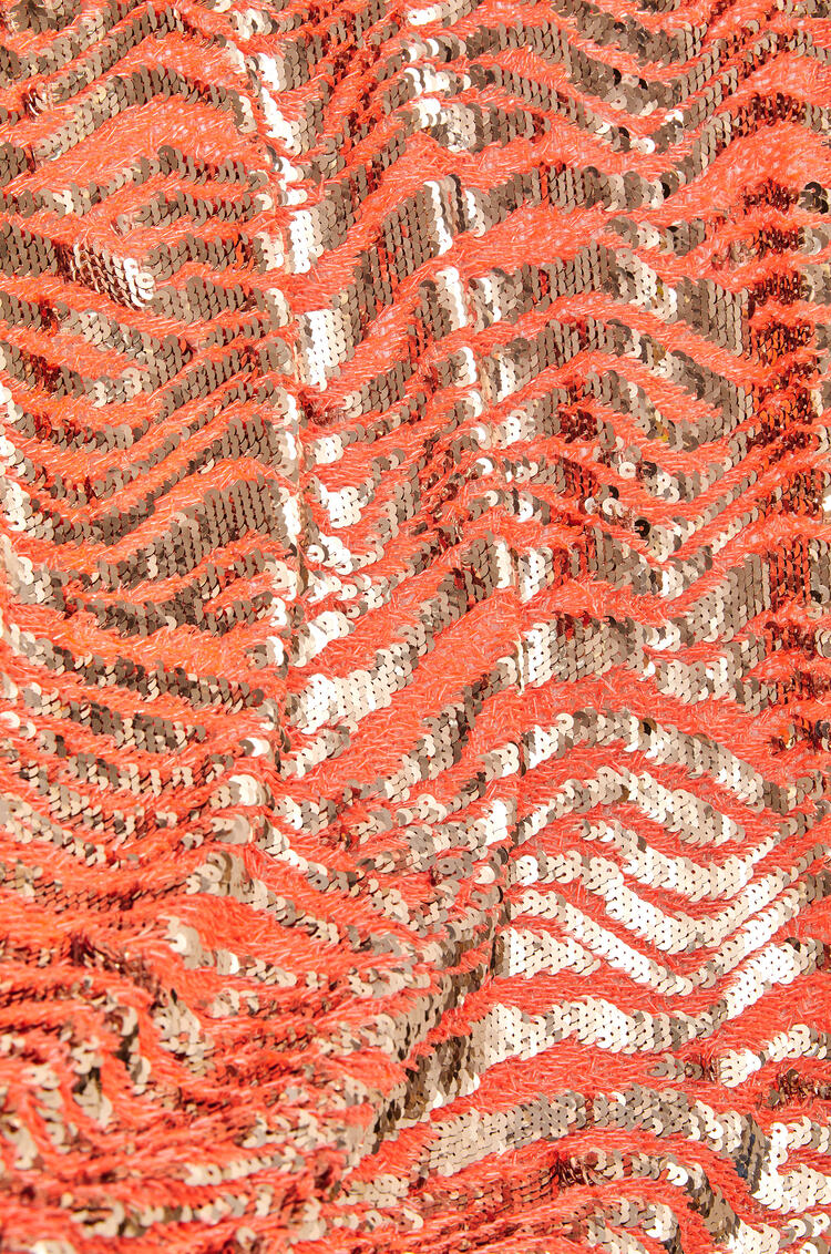 LOEWE Top sin mangas de algodón con lentejuelas bordadas Coral pdp_rd