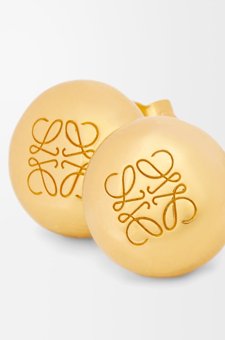 LOEWE Pendientes de botón Anagram Pebble en plata de ley Dorado