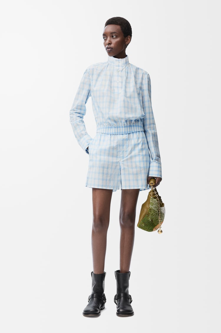 LOEWE Shorts in cotton White/Blue