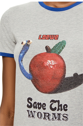 LOEWE Apple print T-shirt in cotton Grey Melange plp_rd