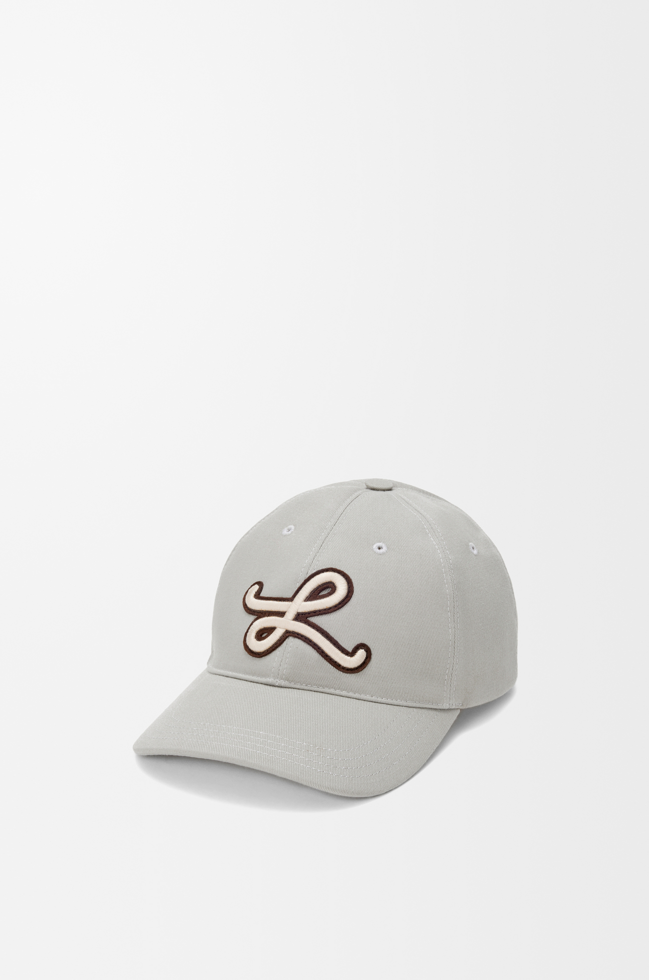 LOEWE L patch cap in cotton Shell Grey