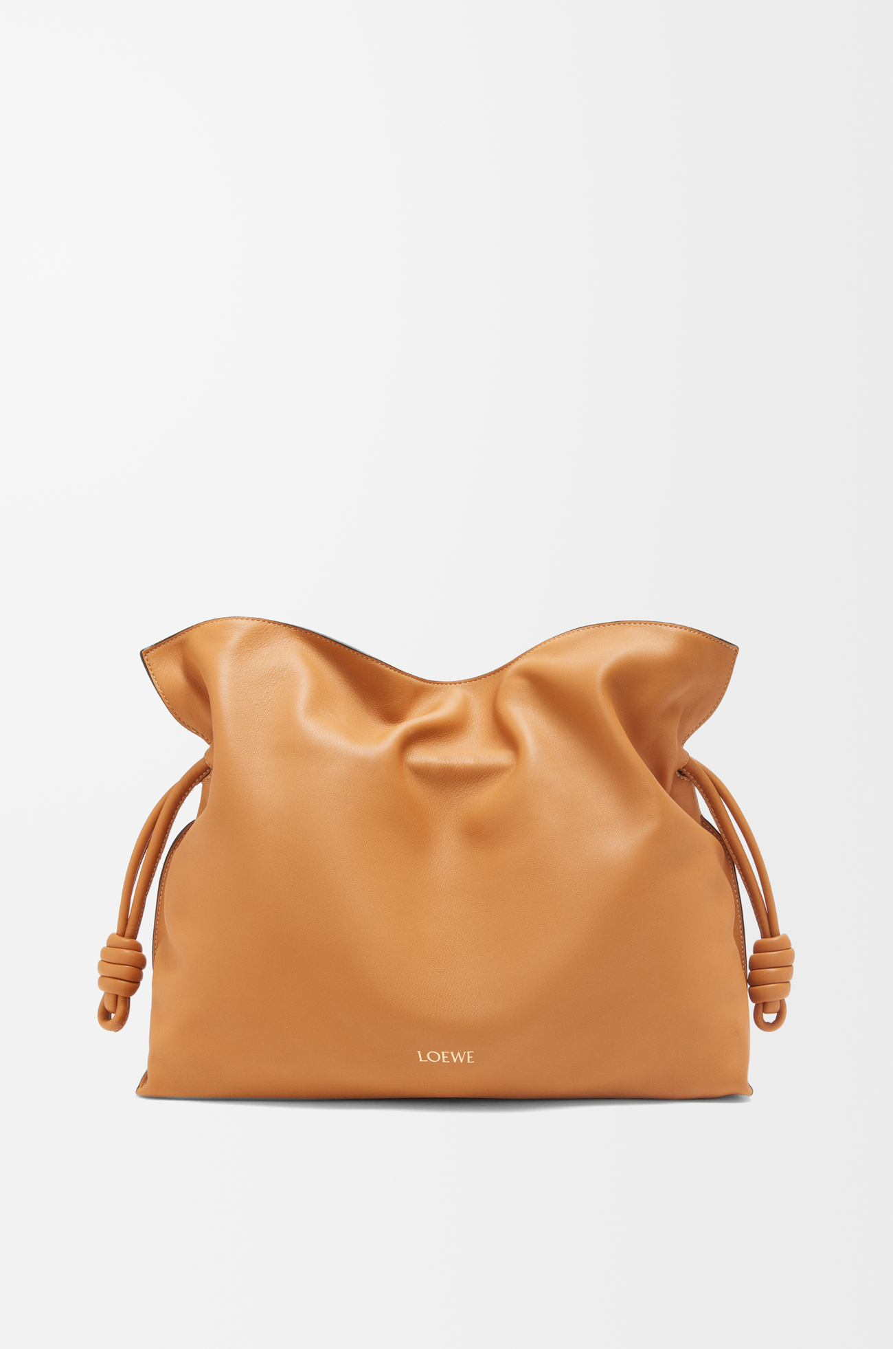 LOEWE 大号纳帕牛皮革 Flamenco 手拿包 暖沙黄色