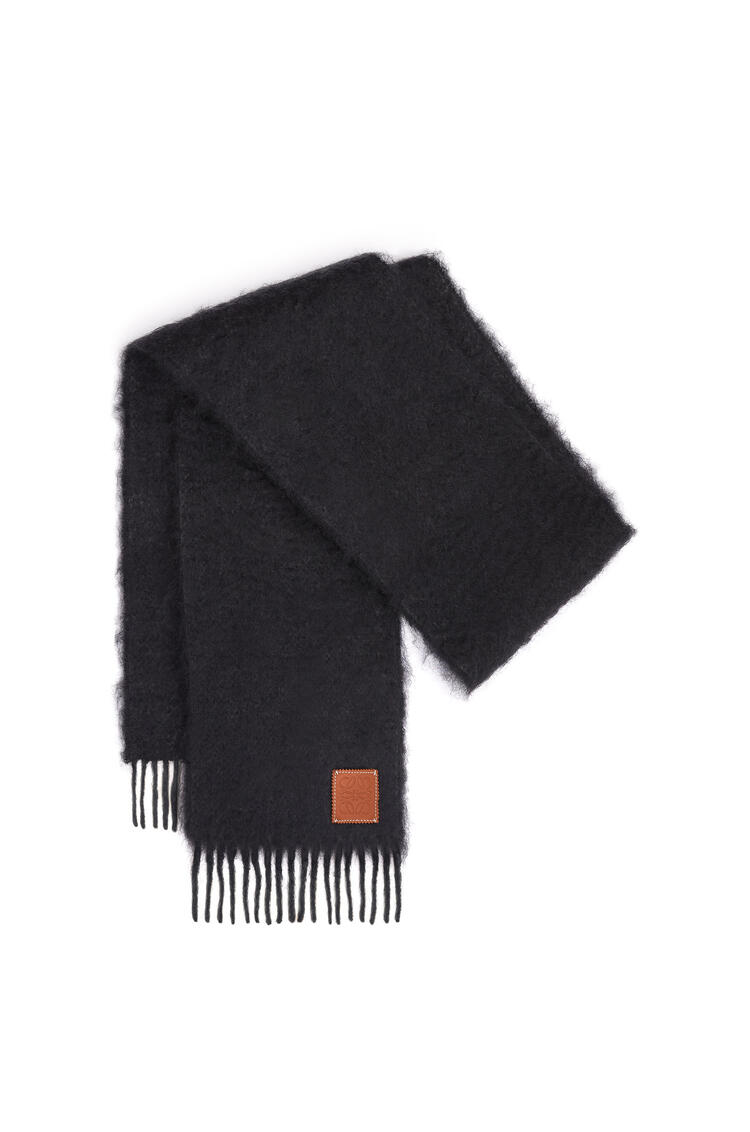 LOEWE 羊毛與馬海毛混紡圍巾 黑色 pdp_rd
