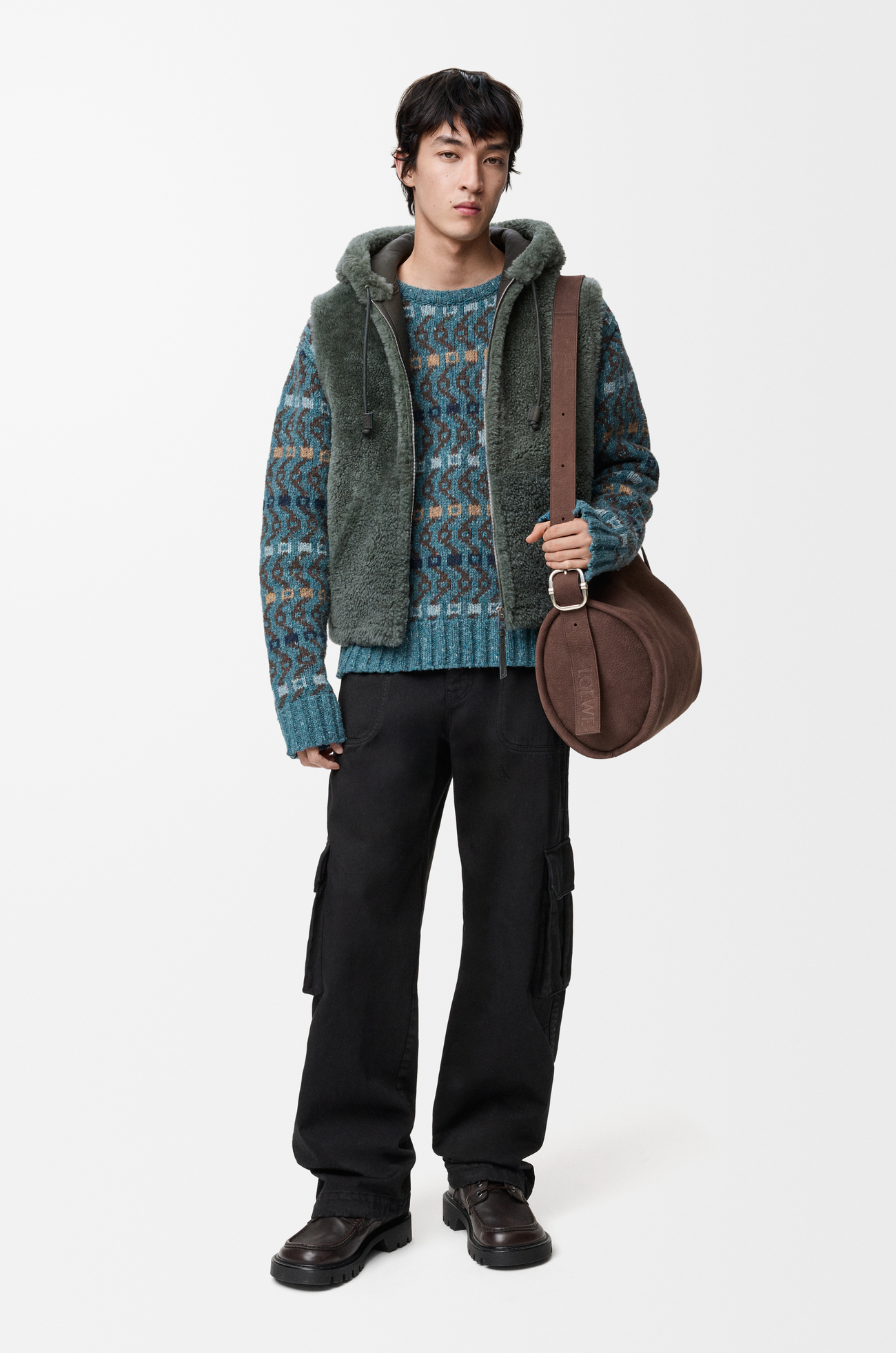 LOEWE ベスト（シアリング） カーキグリーン