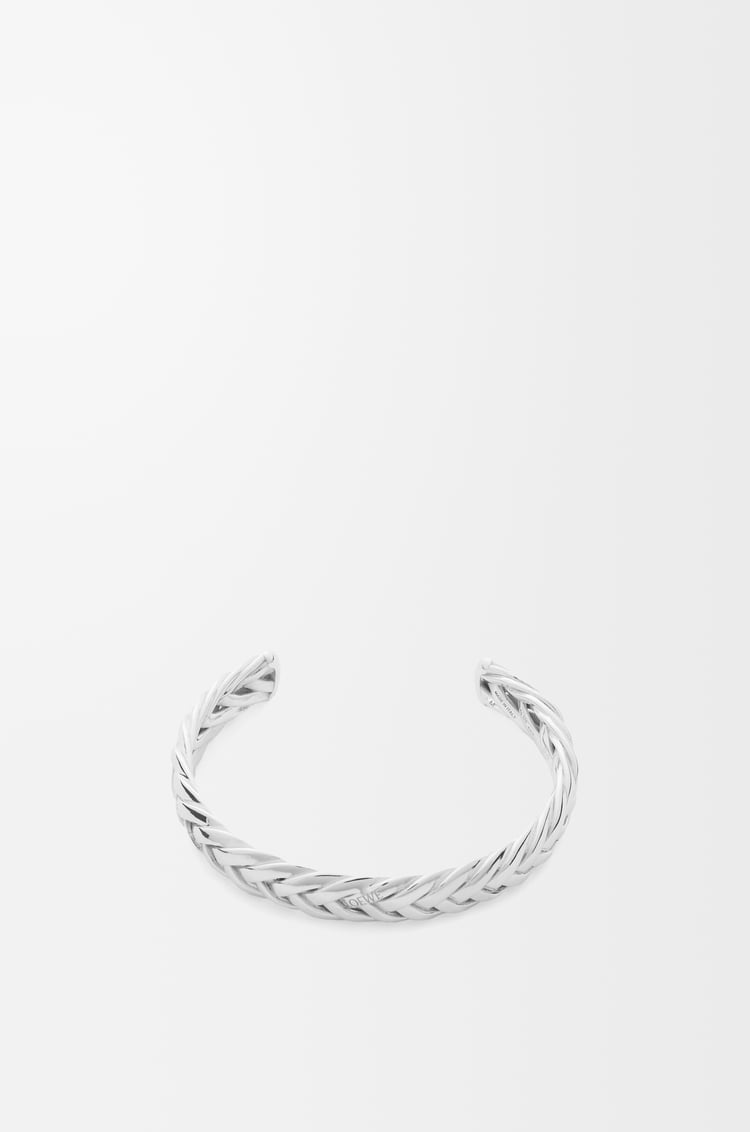 LOEWE Brazalete trenzado fino en plata de ley Plata