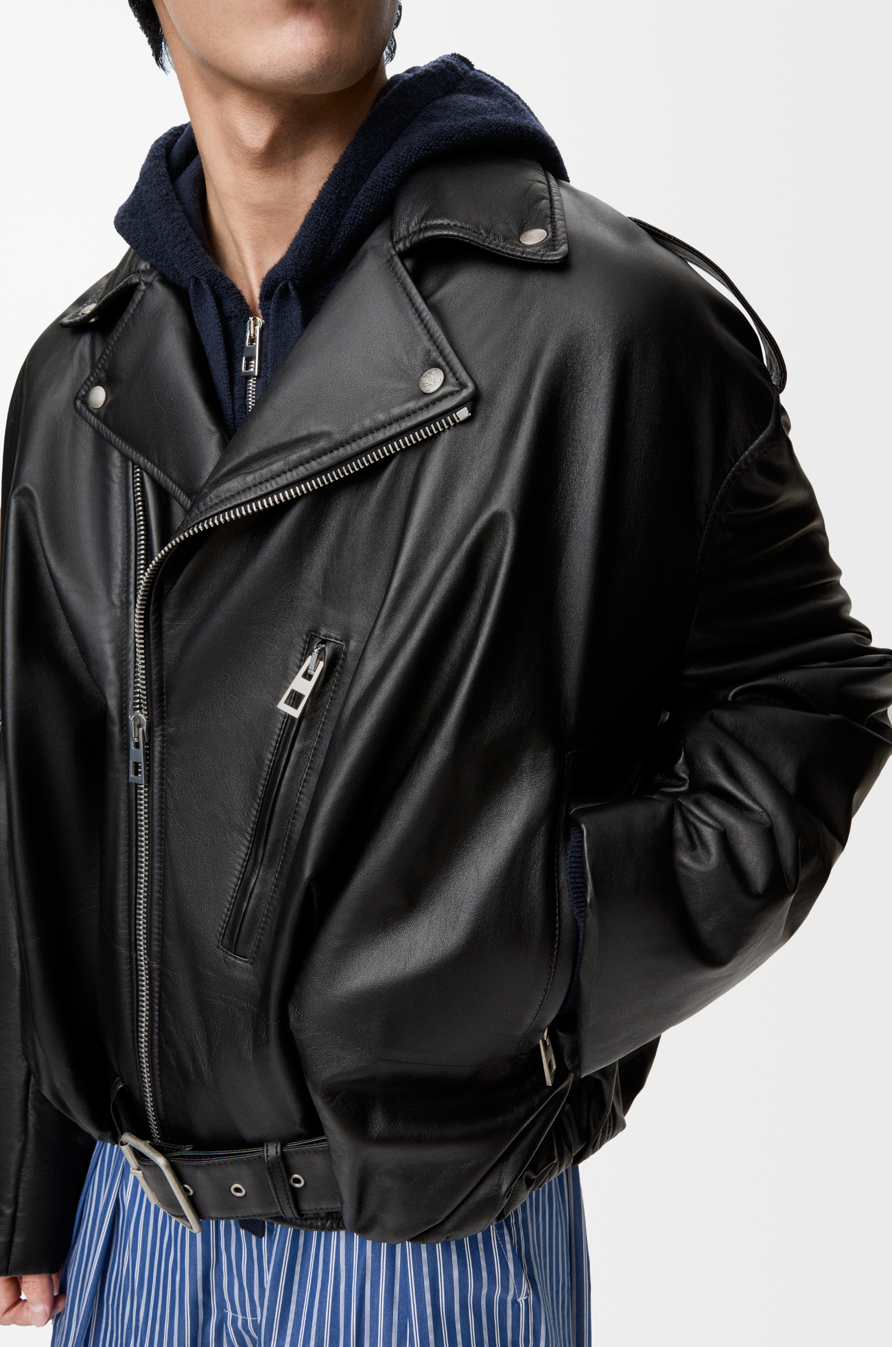 LOEWE Balloon biker jacket in nappa lambskin Black