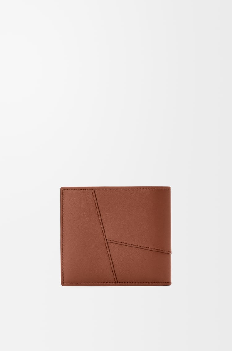 LOEWE 經典小牛皮 Puzzle 雙摺硬幣皮夾 布朗尼色