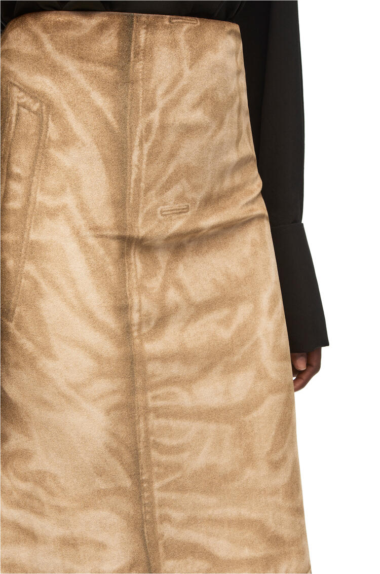 LOEWE Trompe l'oeil skirt in velvet Brown/Black
