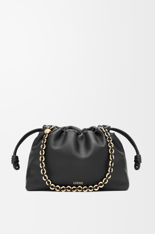 LOEWE Mittelgroße Flamenco Tasche aus weichem Nappa-Lammleder Schwarz plp_rd