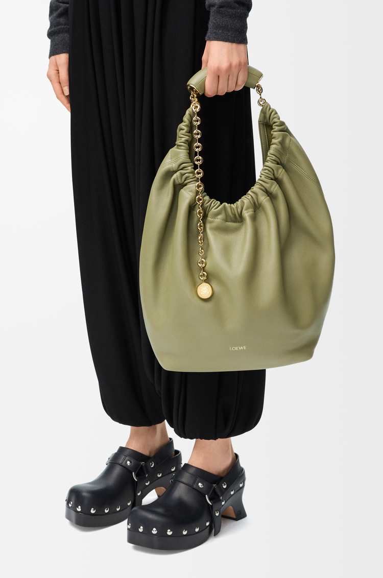 LOEWE Medium Squeeze bag in mellow nappa lambskin Eucalyptus Green