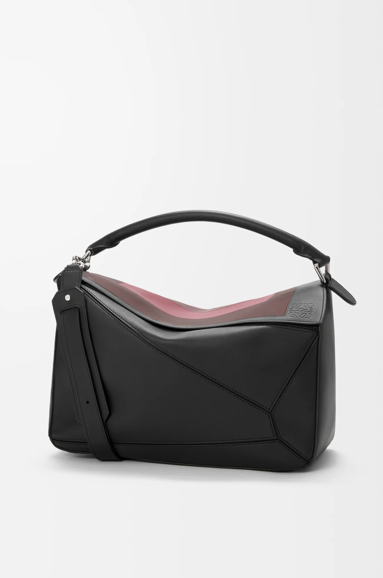LOEWE 라지 퍼즐 백 - 나파 카프스킨 Black/Burgundy