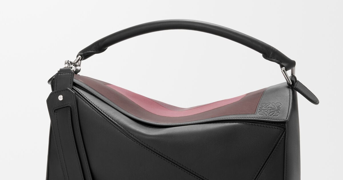 Large Puzzle bag in nappa calfskin Black - LOEWE