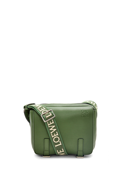 LOEWE XS Military messenger bag in supple smooth calfskin and jacquard Hunter Green plp_rd