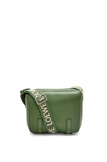 LOEWE XS Military messenger bag in supple smooth calfskin and jacquard Hunter Green