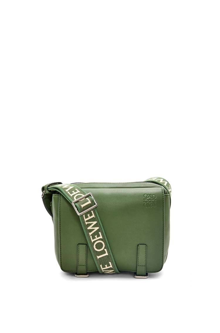 LOEWE XS Military messenger bag in supple smooth calfskin and jacquard 獵人綠