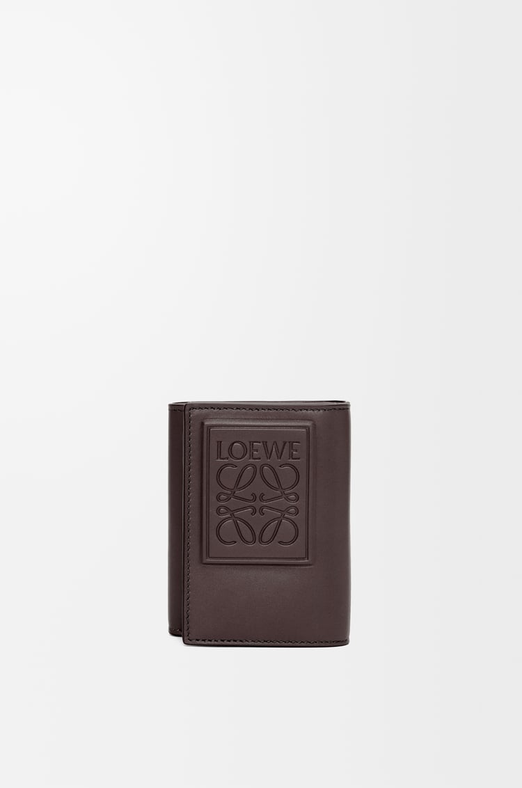 LOEWE Trifold wallet in satin calfskin Dark Brown