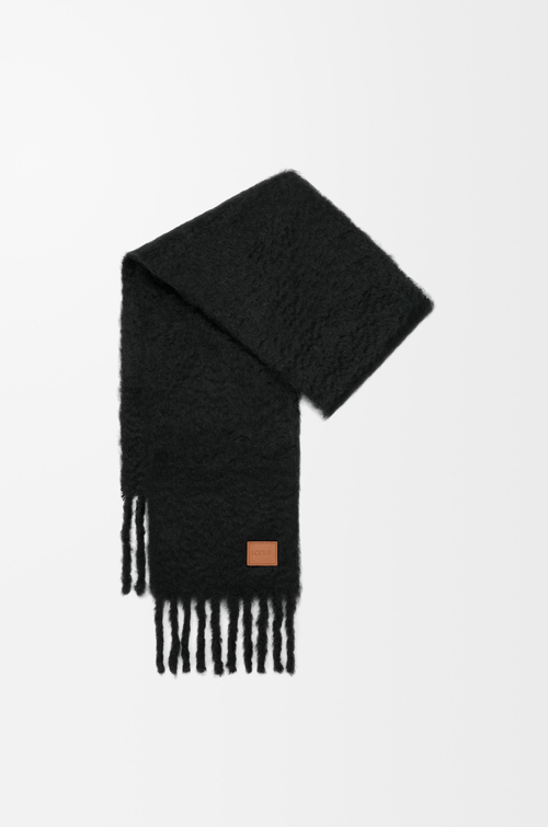 LOEWE Bufanda en mezcla de mohair y lana Negro