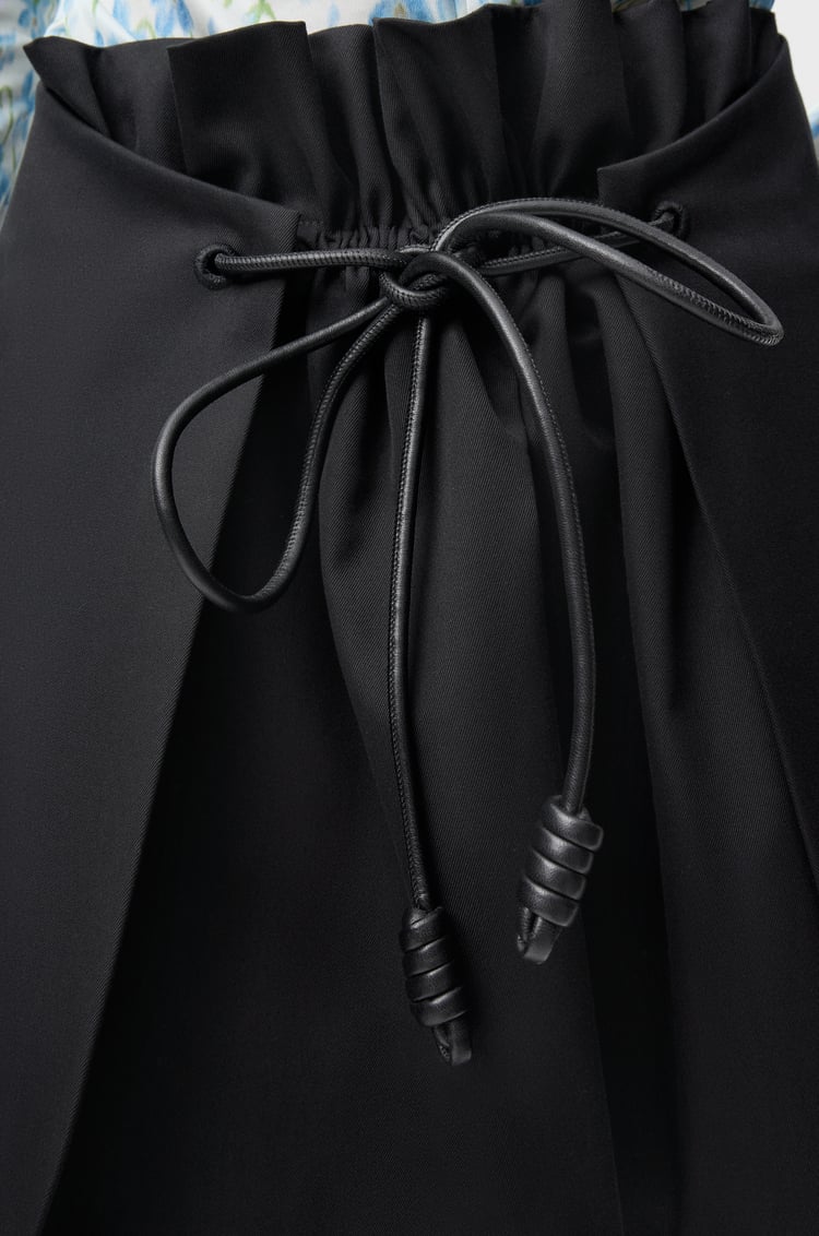 LOEWE Mini skirt in cotton and silk Black