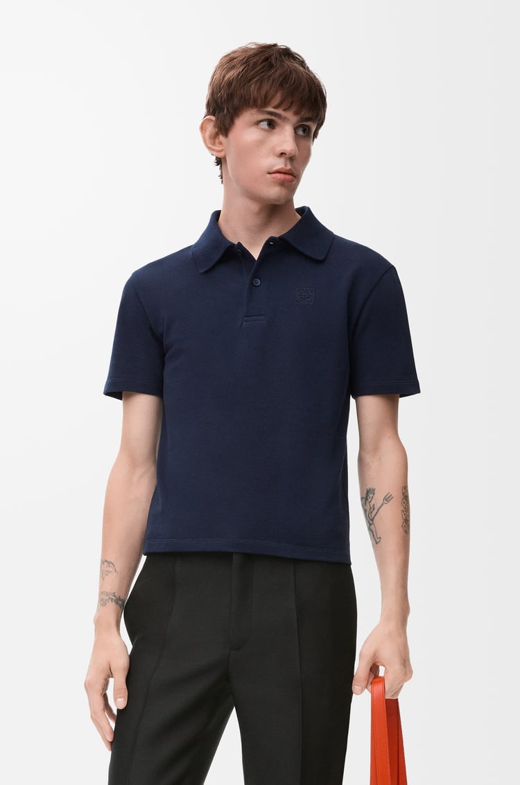 LOEWE Polo in cotton Dark Navy Blue