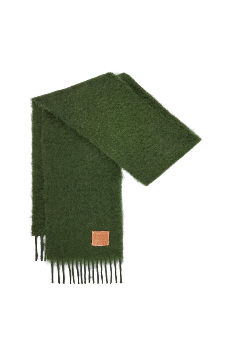 LOEWE Bufanda en mohair y lana Verde Bosque