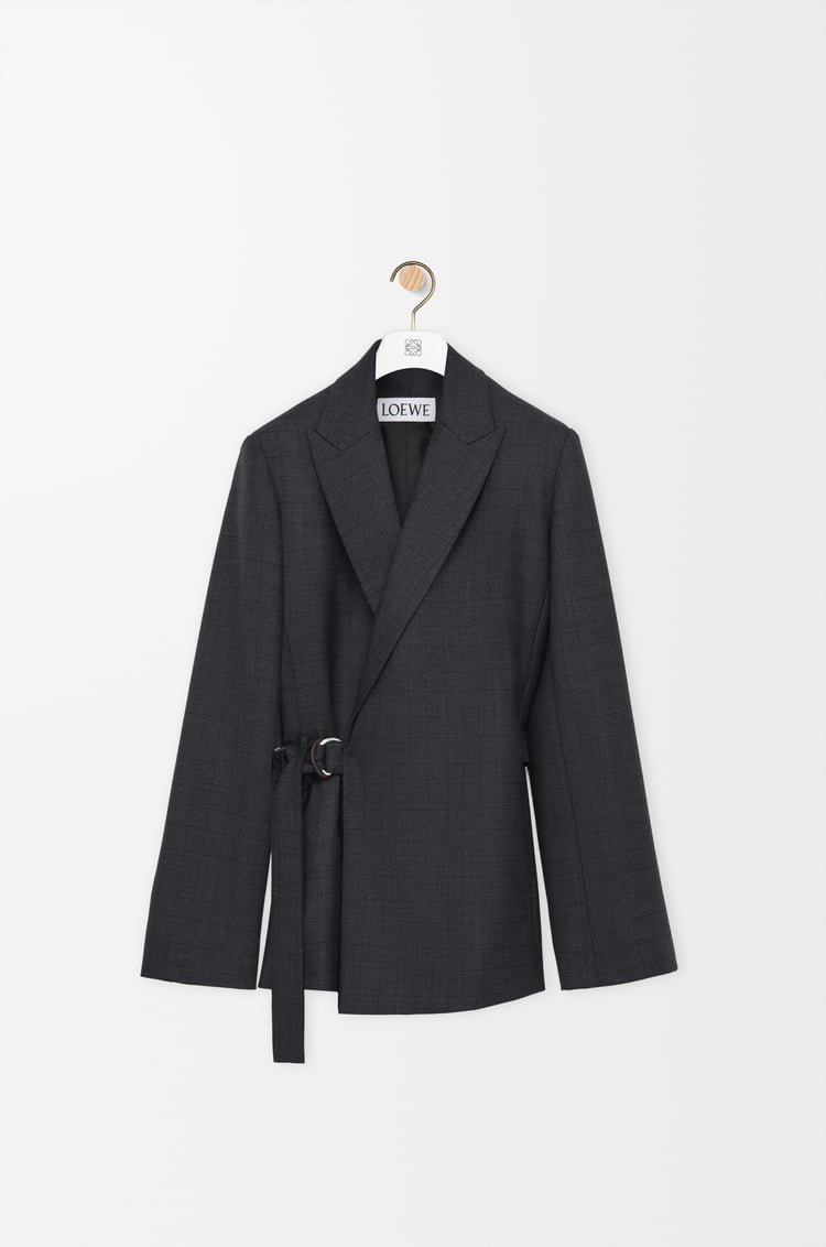 LOEWE Chaqueta drapeada en lana Gris Oscuro