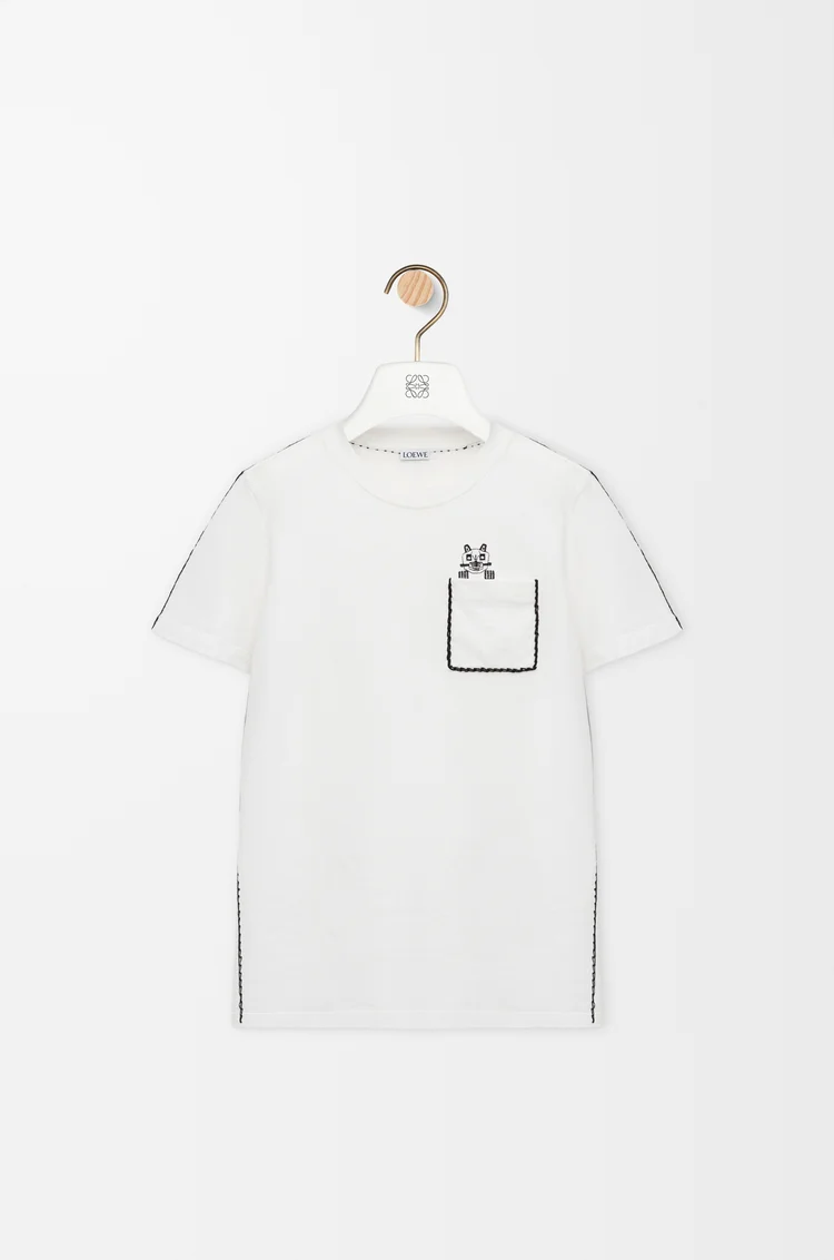 LOEWE Camiseta de corte regular en algodón Blanco