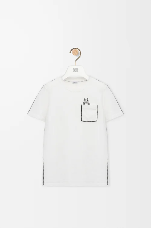 LOEWE Camiseta de corte regular en algodón Blanco