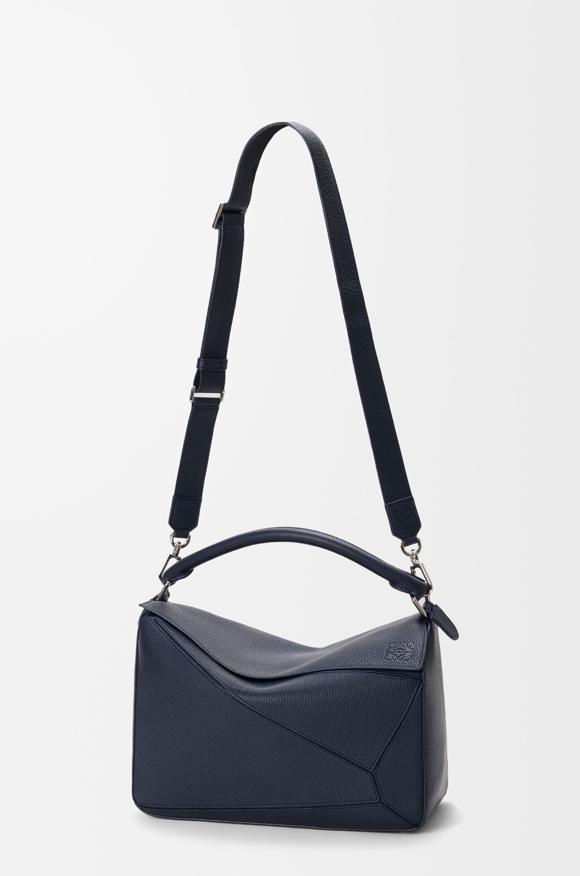 Large Puzzle bag in supple grained calfskin Blue - LOEWE USA