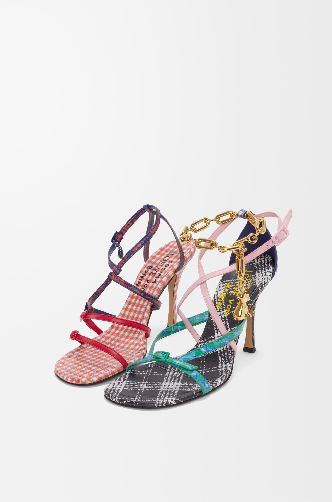 LOEWE Sandalia New Comic Cosima en piel napa de cordero estampada Multicolor