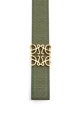 LOEWE Cinturón Anagrama en piel de ternera sedosa Verde Aguacate/Oro plp_rd