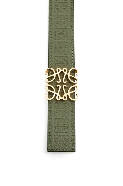 LOEWE Reversible Repeat belt in silk calfskin Avocado Green/Gold plp_rd