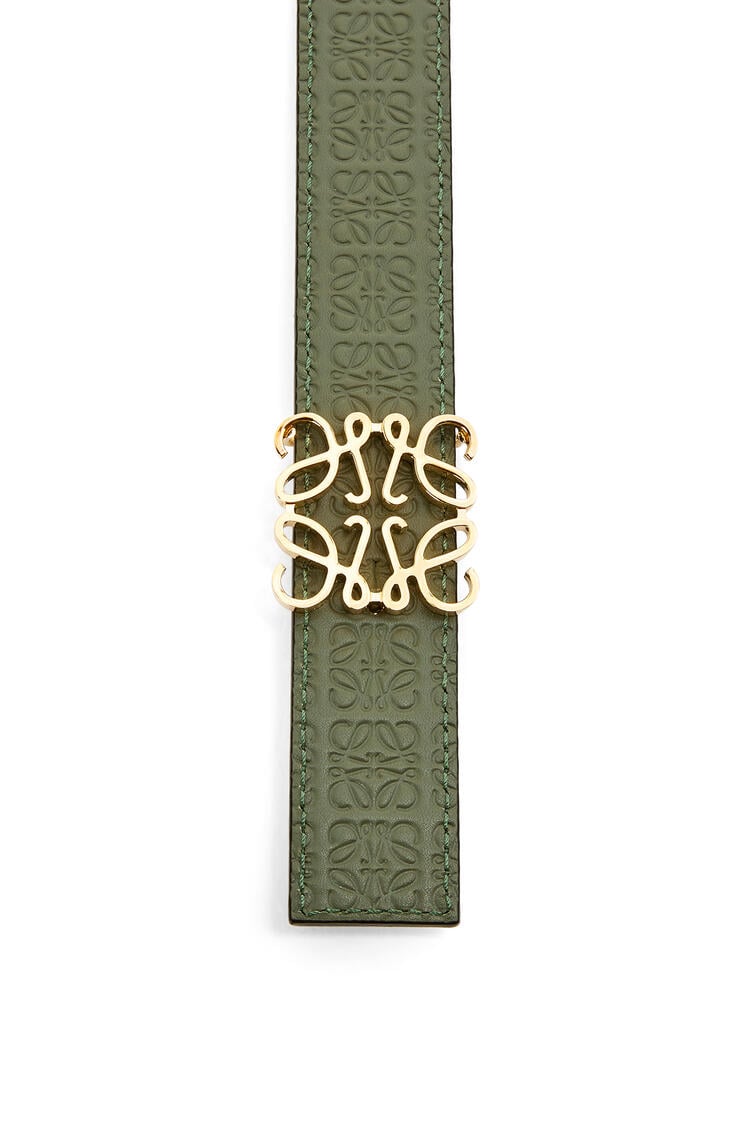 LOEWE Reversible Repeat belt in silk calfskin Avocado Green/Gold