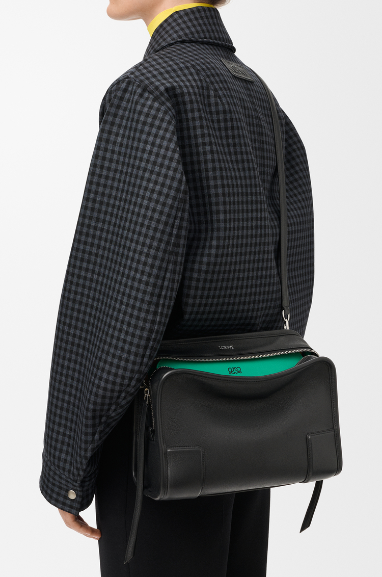 LOEWE Medium Amazona 180 Lazy Crab bag in buffalino leather Black/Green