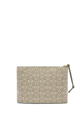 LOEWE Oblong pouch in Anagram jacquard and calfskin Green/Avocado Green plp_rd
