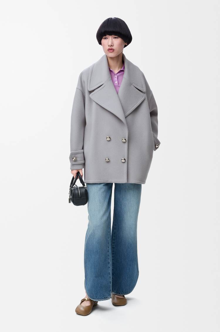 LOEWE 페블 피코트 - 울 그레이