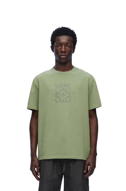 LOEWE Regular fit T-shirt in cotton Solid Khaki Green plp_rd
