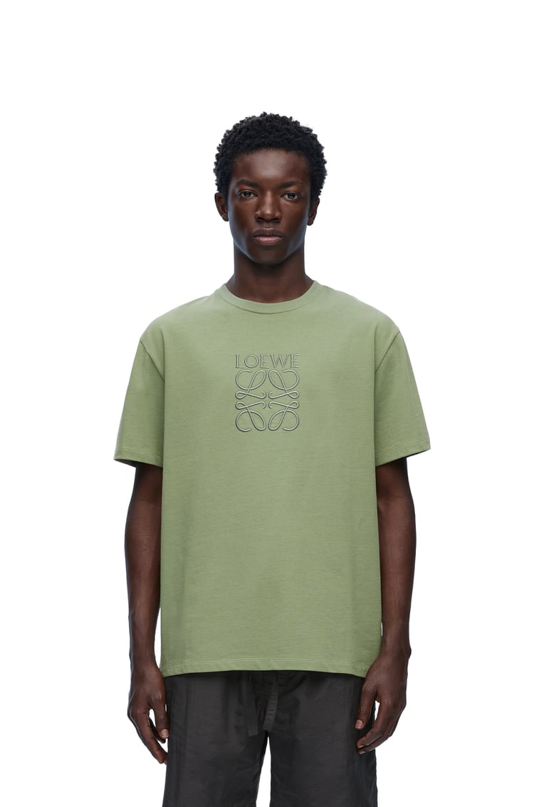 LOEWE Regular fit T-shirt in cotton Solid Khaki Green