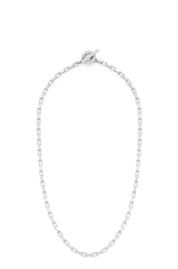 LOEWE Rectangle link chain necklace in sterling silver Silver