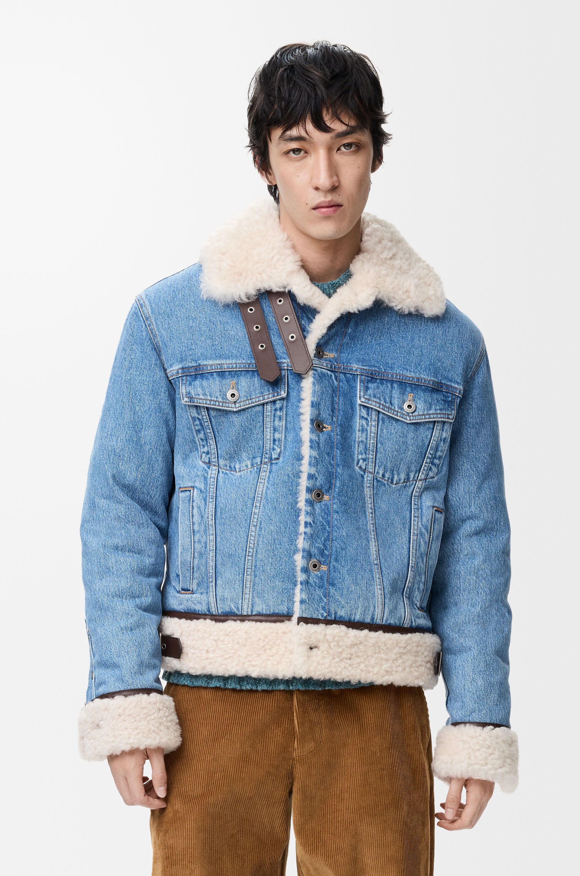 トラッカー ジャケット（デニム&シアリング） ブルー - LOEWE