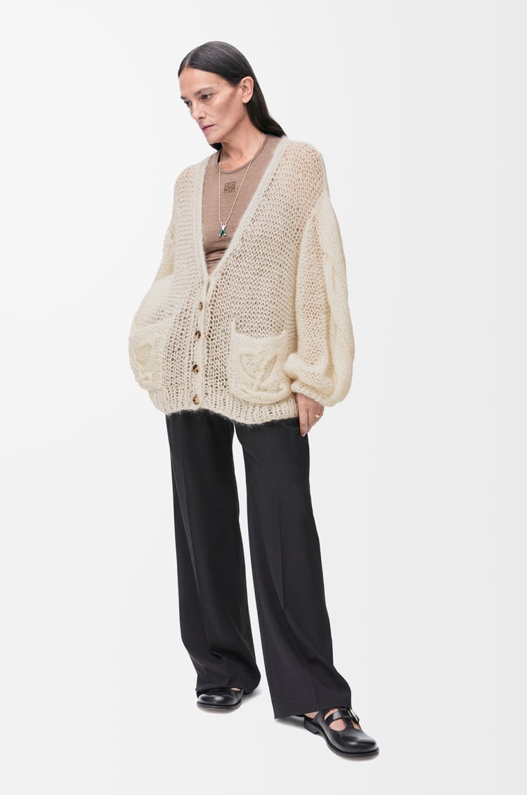 LOEWE Anagram cardigan in mohair Ecru