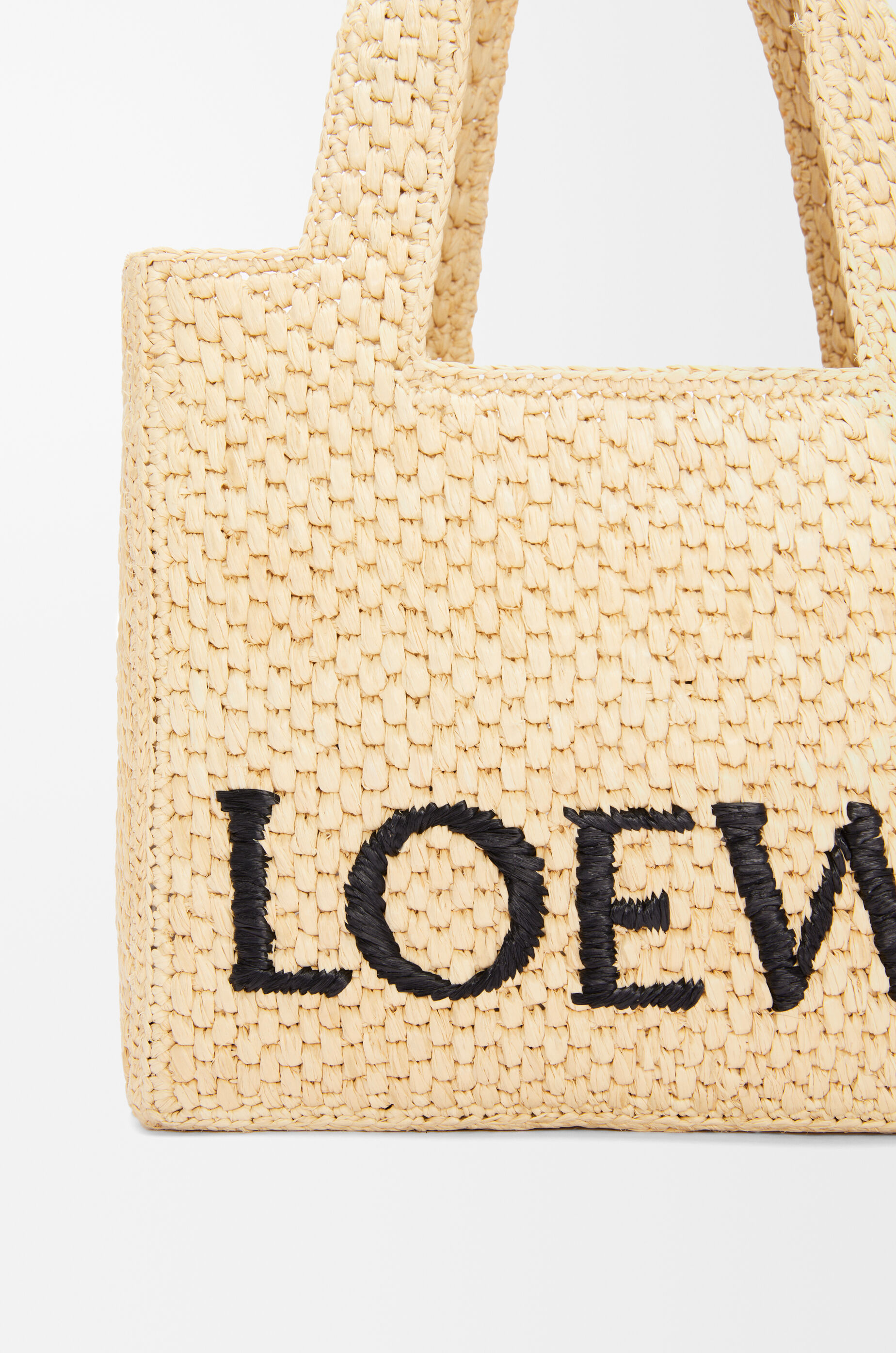 Small LOEWE Font Tote in raffia Natural LOEWE