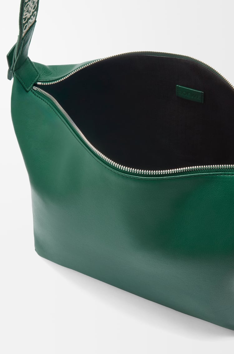 LOEWE Cubi crossbody bag in supple smooth calfskin and jacquard Evergreen