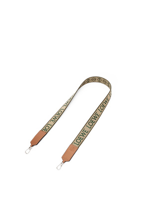 LOEWE Anagram strap in jacquard and calfskin Khaki Green/Tan plp_rd