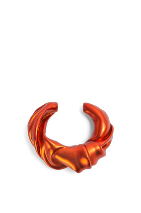 LOEWE Large nappa twist cuff in sterling silver Red Orange plp_rd