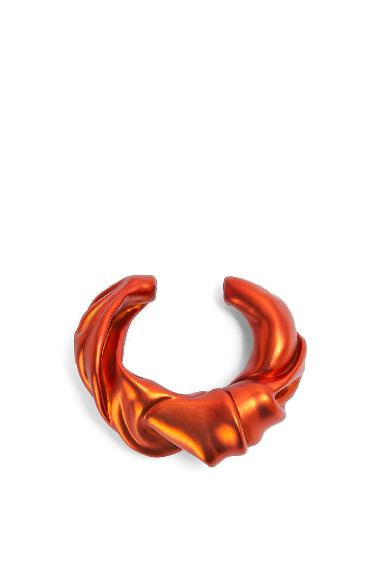 LOEWE Large nappa twist cuff in sterling silver Red Orange pdp_rd